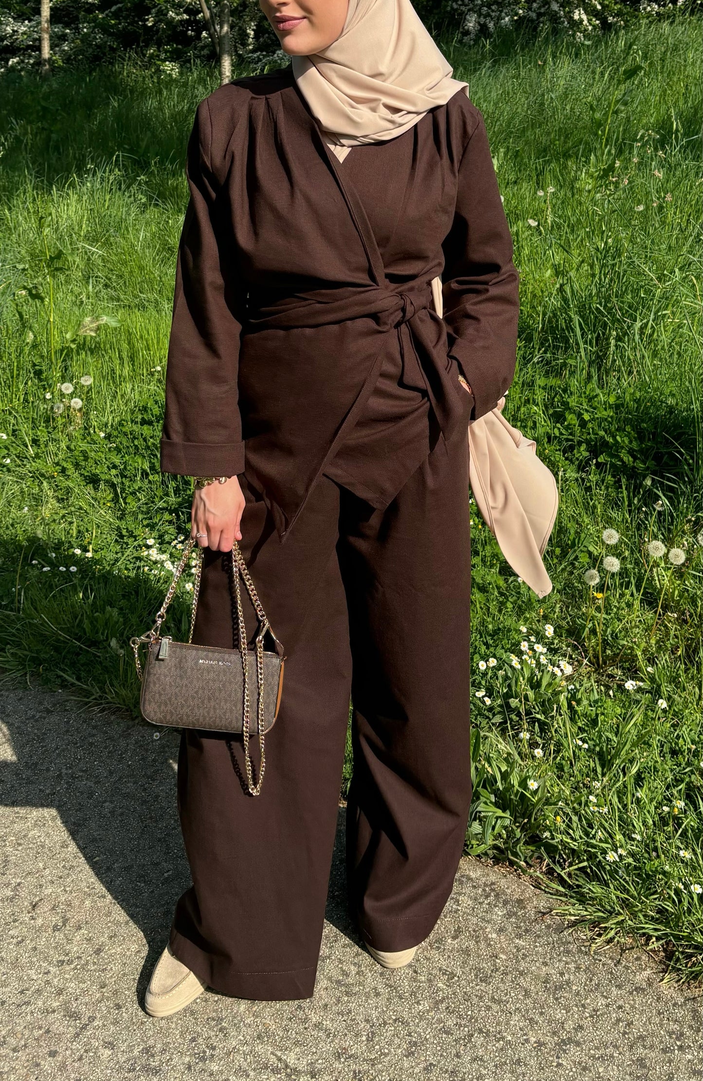 Ensemble en lin - [Marron chocolat]