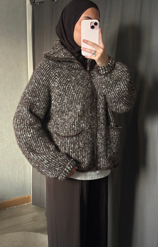 Veste en maille [Marron]