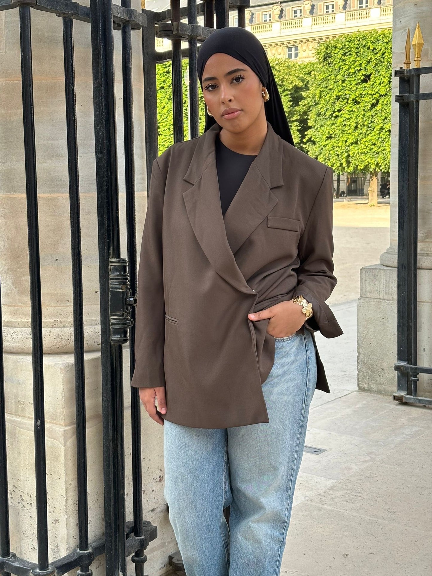 Blazer oversize brown