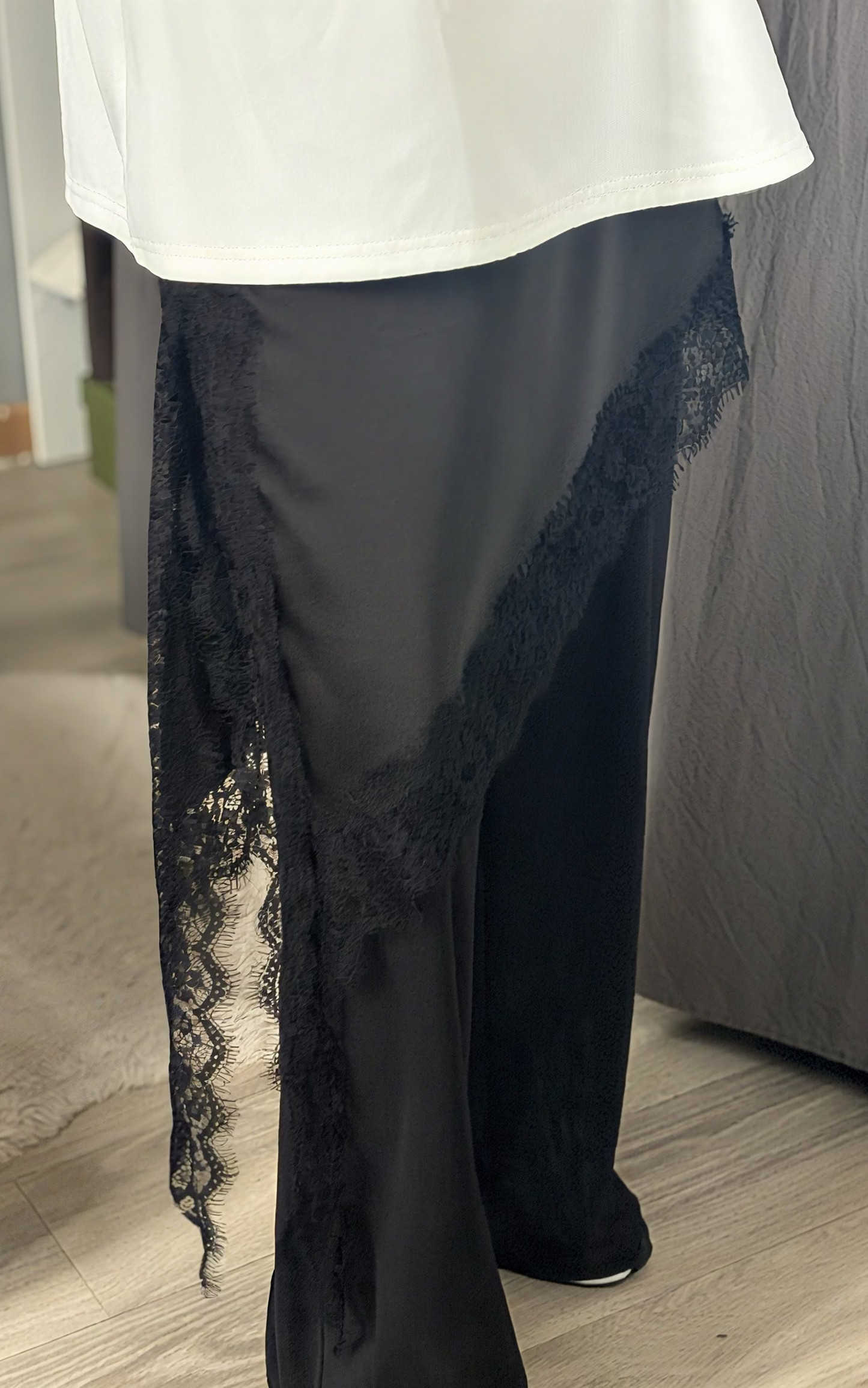 Robe  layering satinée - [NOIR]